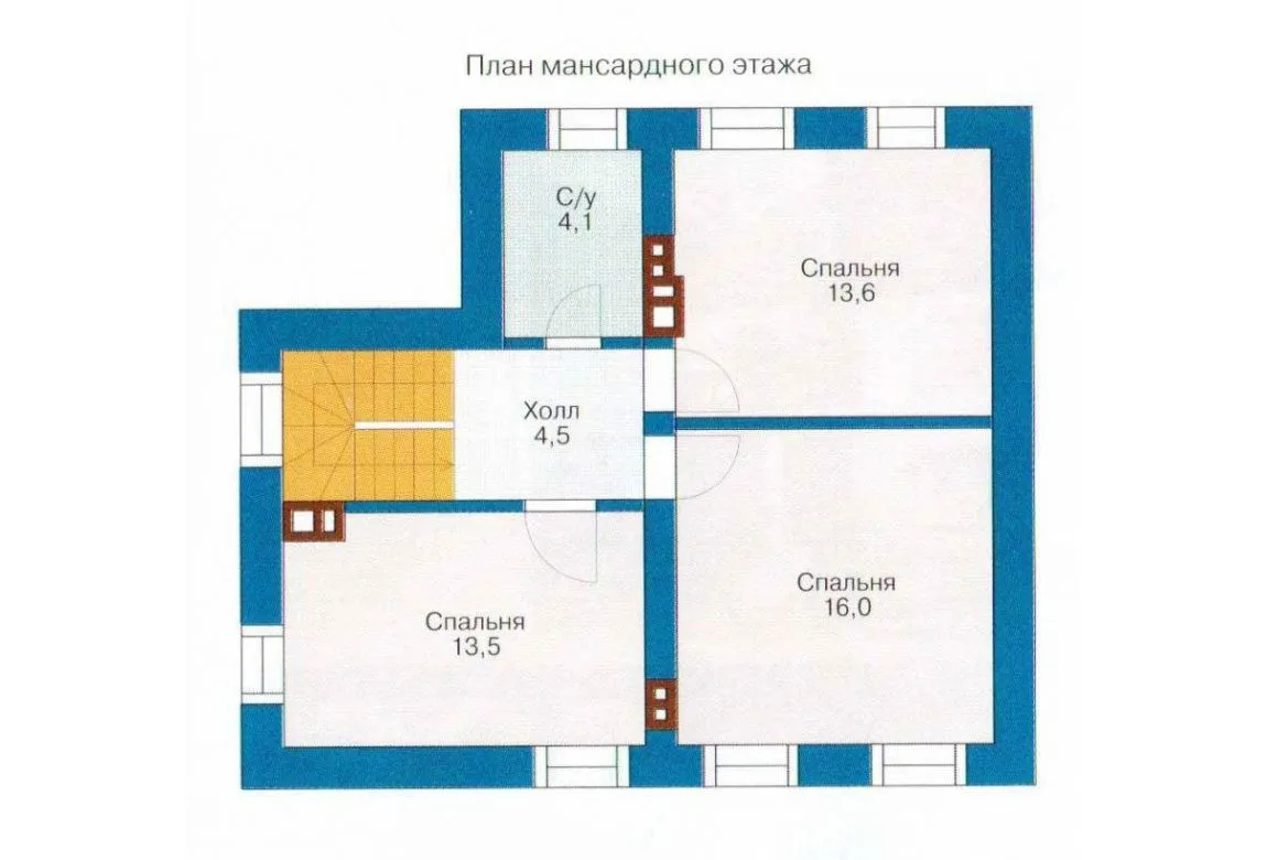 План N1 проекта кирпичного дома «1001»