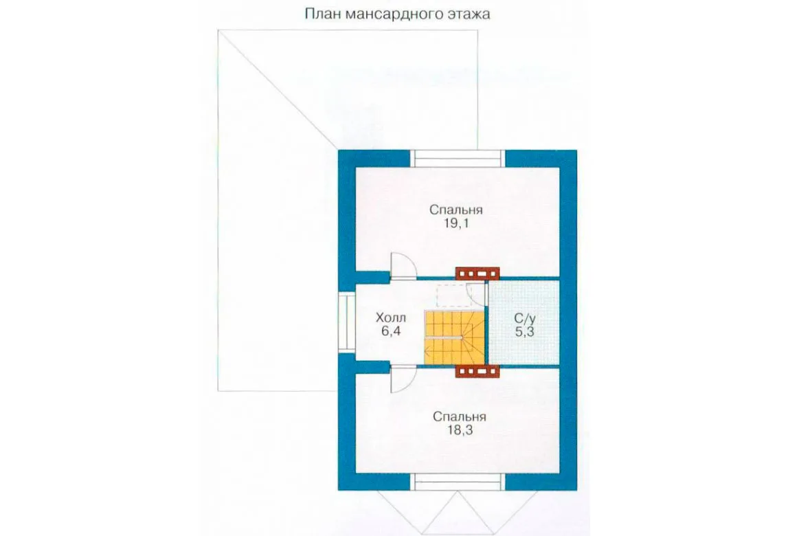 План N1 проекта кирпичного дома «1015»