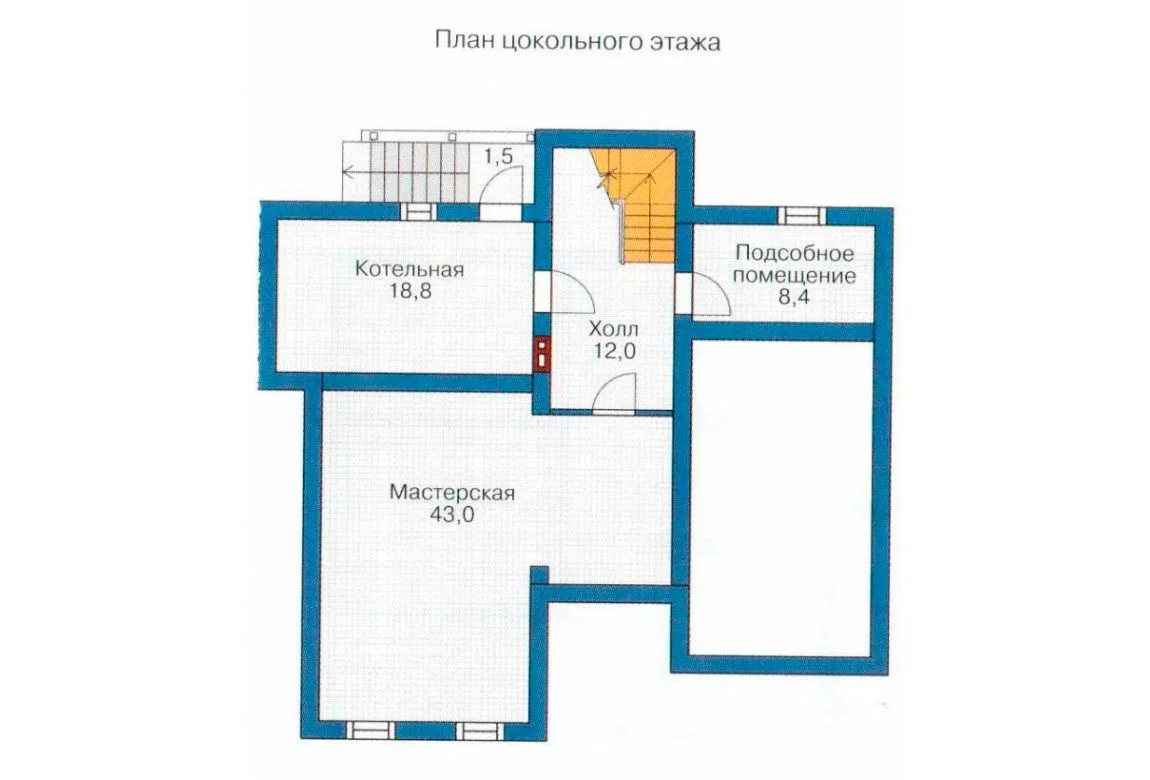 План N1 проекта дома из блоков «1205»