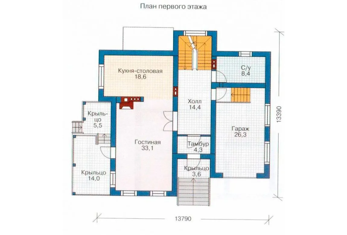 План N2 проекта дома из блоков «1205»