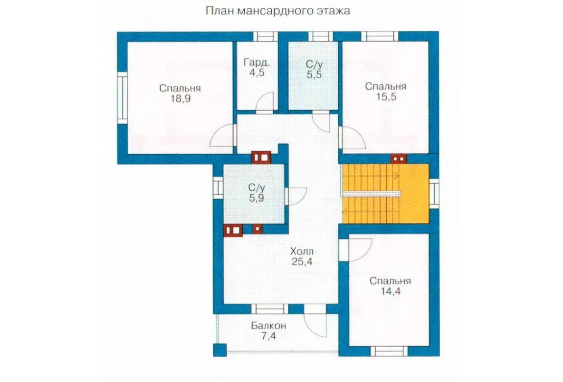 План N2 проекта кирпичного дома «1021»