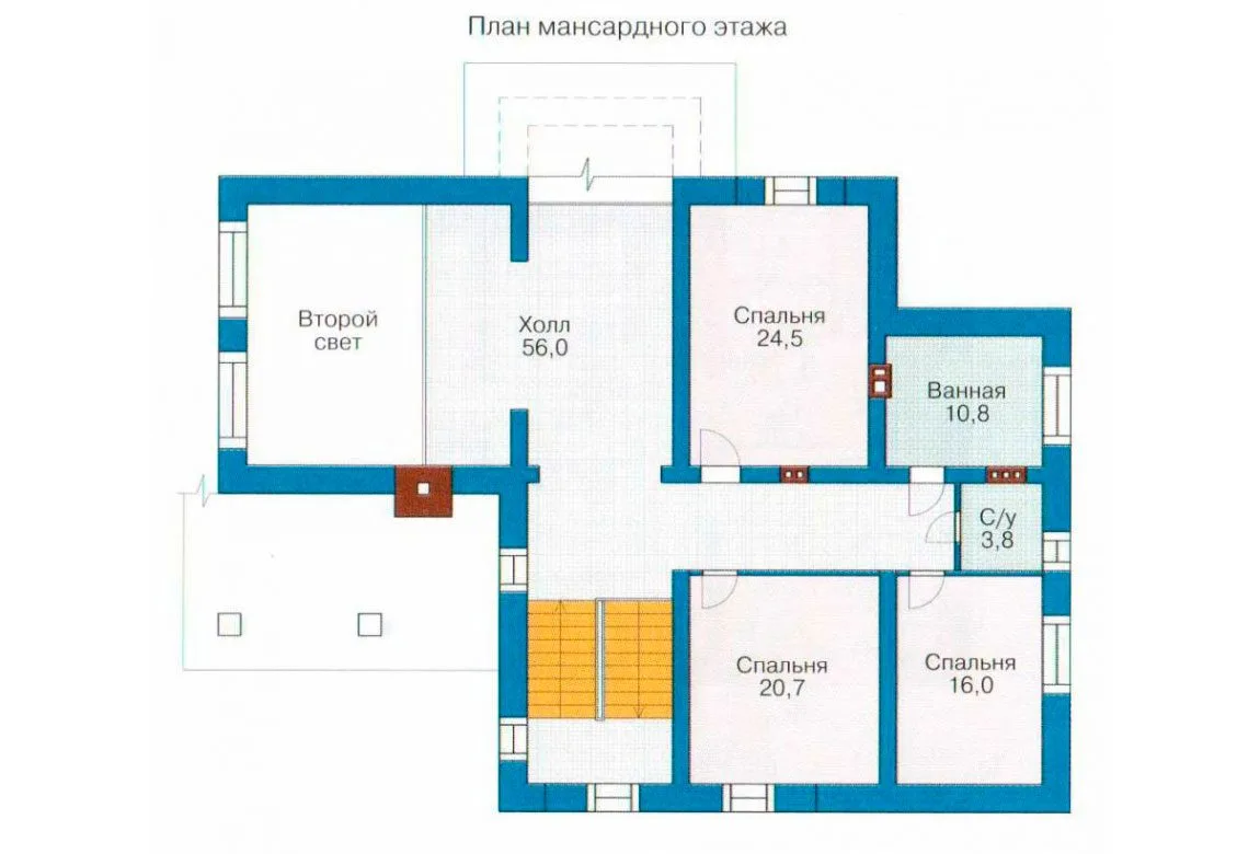 План N1 проекта дома из блоков «1212»