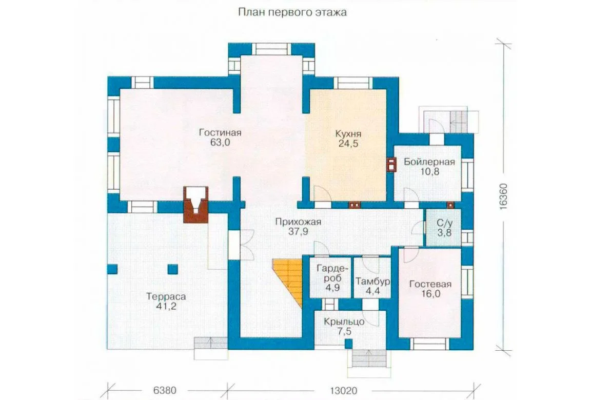 План N2 проекта дома из блоков «1212»