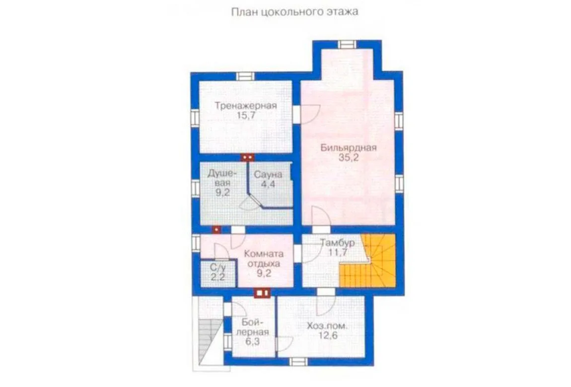 План N1 проекта дома из блоков «1213»