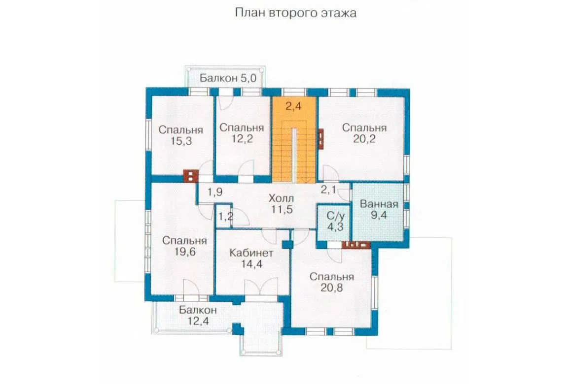 План N1 проекта дома из блоков «1214»