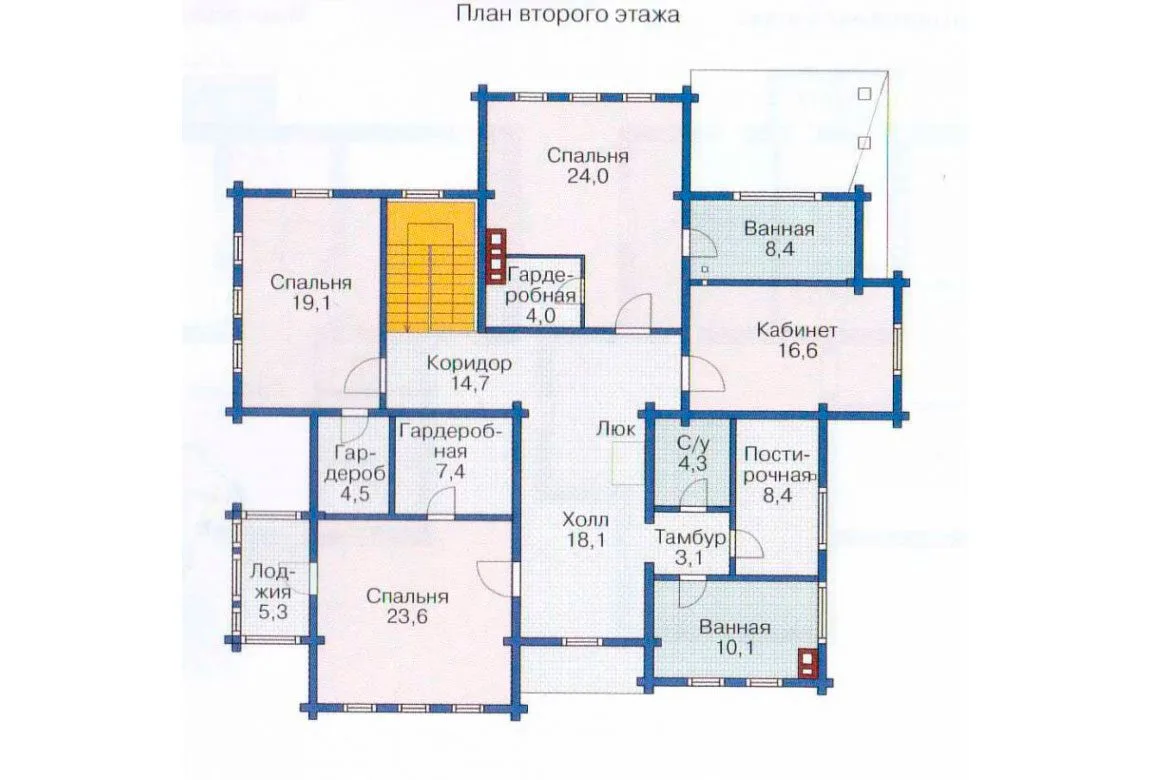 План N1 проекта дома из блоков «1216»