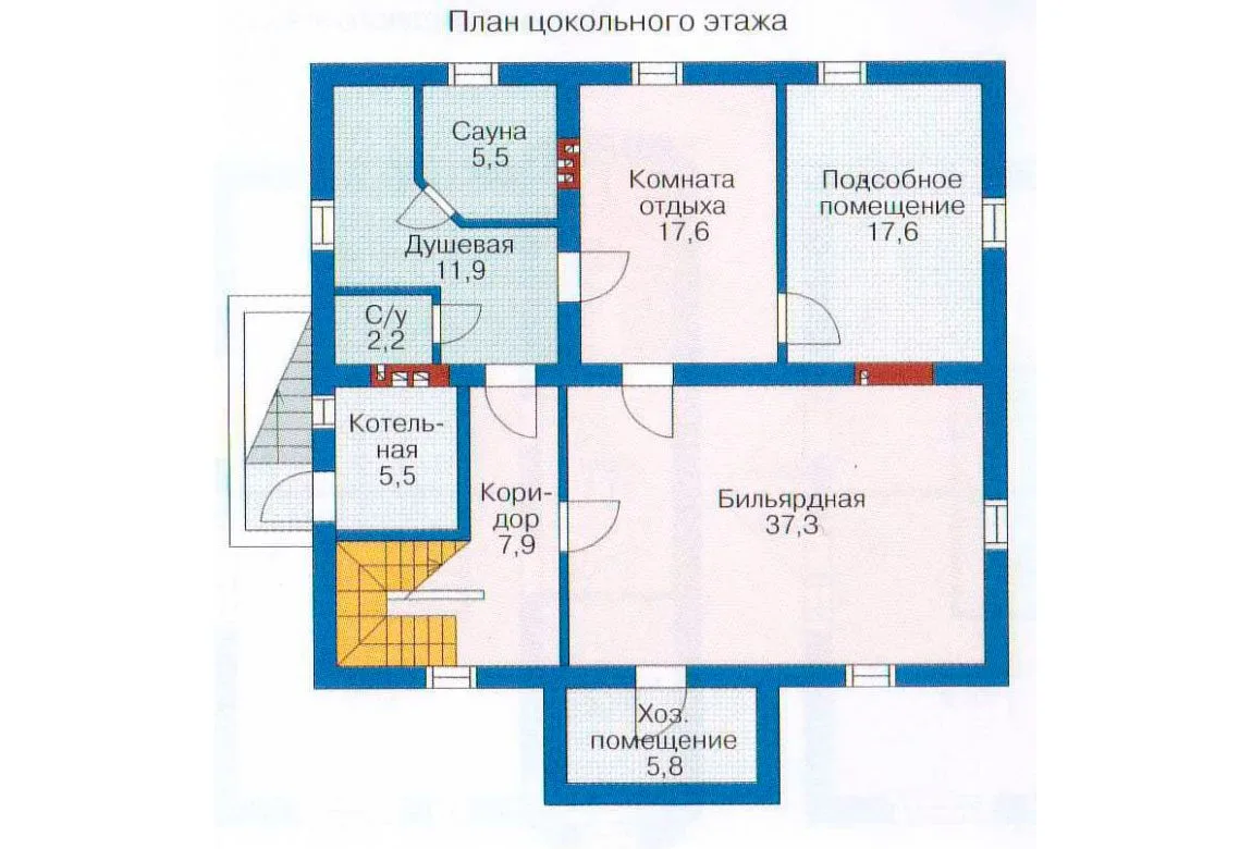 План N1 проекта дома из блоков «1217»