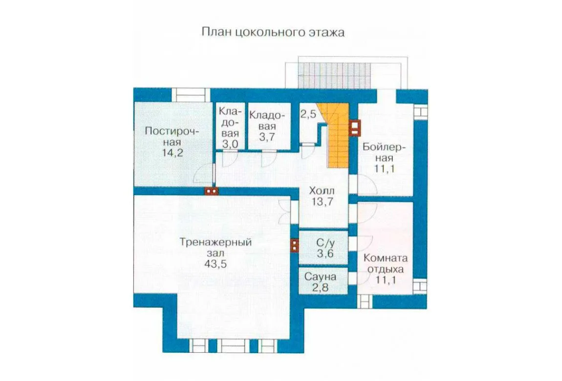 План N1 проекта дома из блоков «1218»