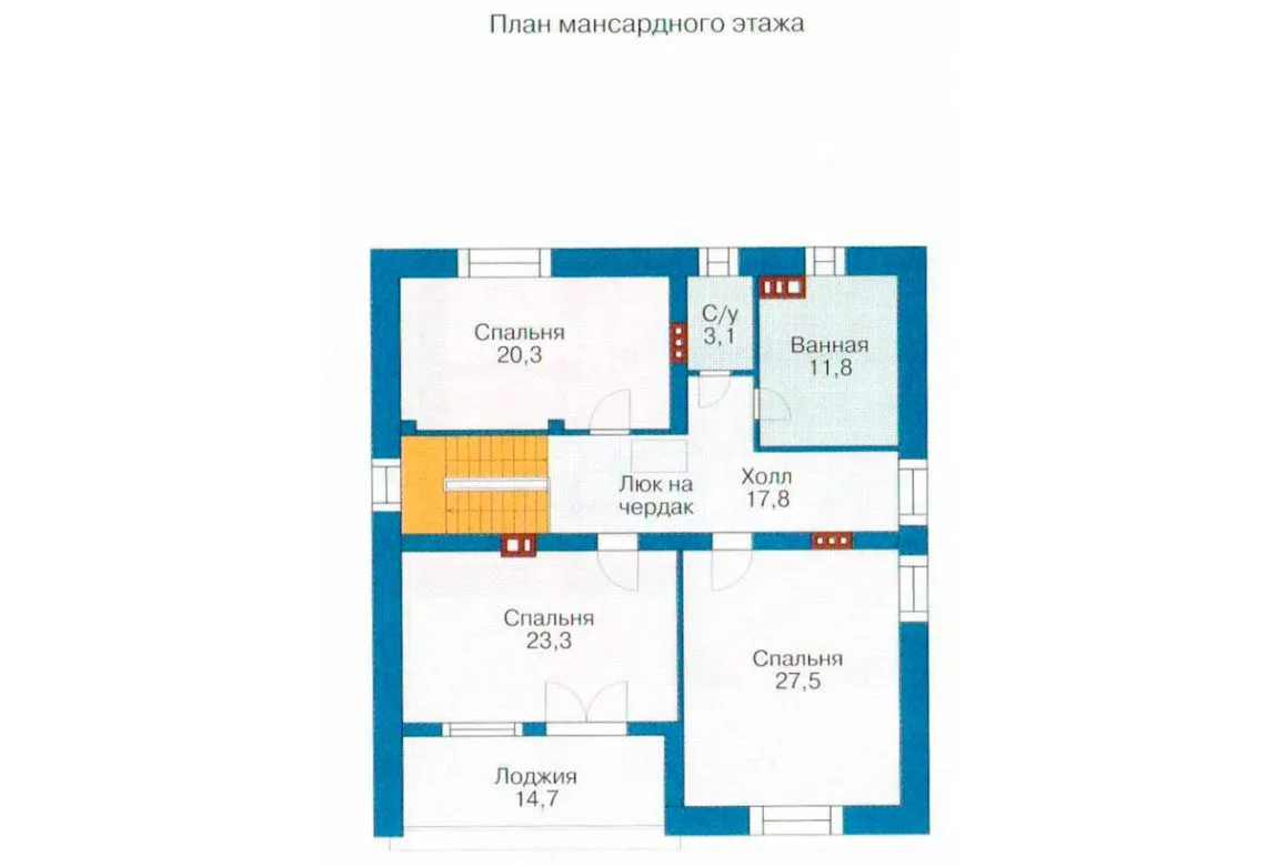 План N1 проекта дома из блоков «1220»