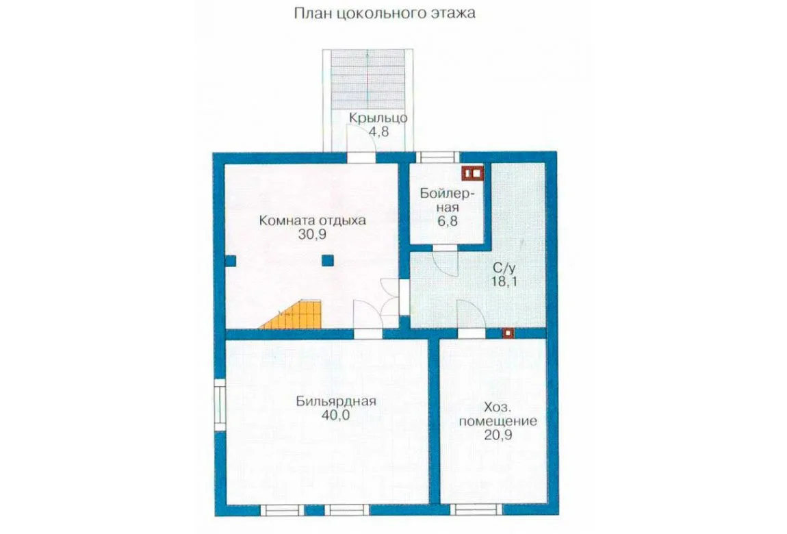 План N3 проекта дома из блоков «1220»