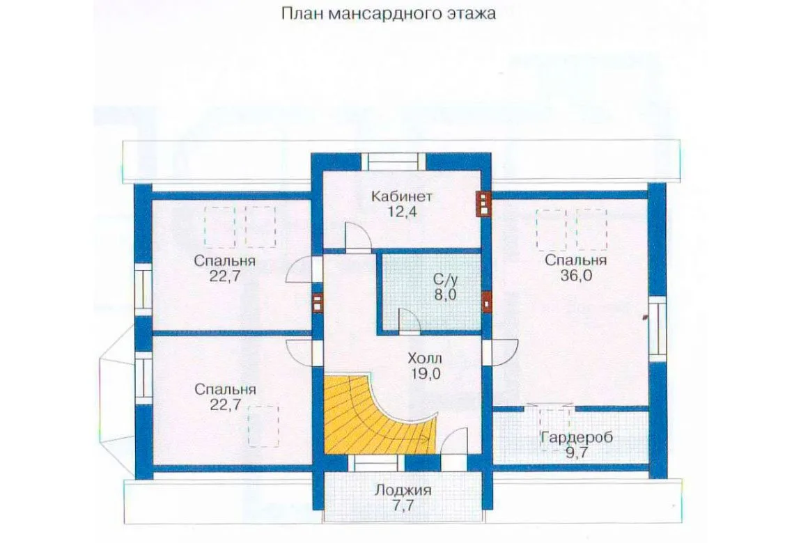 План N1 проекта дома из блоков «1221»
