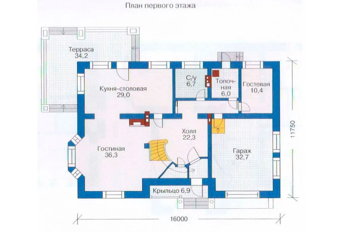 План N2 проекта дома из блоков «1221»