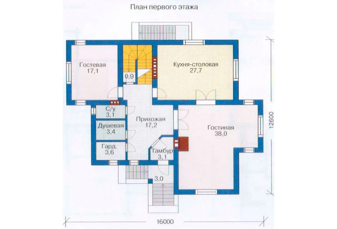 План N2 проекта дома из блоков «1222»