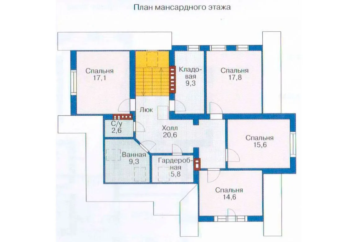 План N3 проекта дома из блоков «1222»