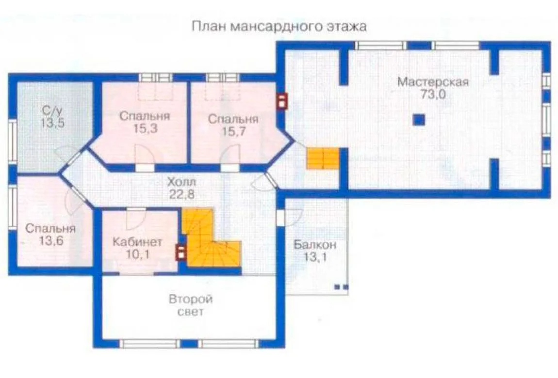 План N2 проекта дома из блоков «1225»