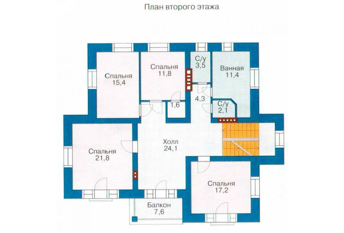 План N2 проекта дома из блоков «1226»