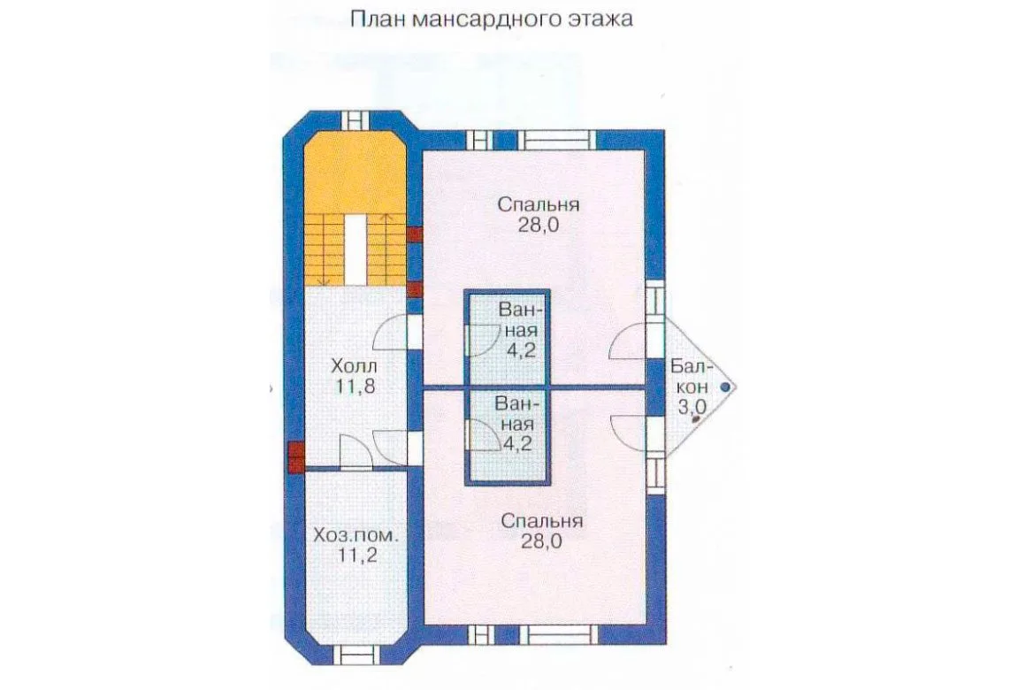 План N1 проекта дома из блоков «1230»