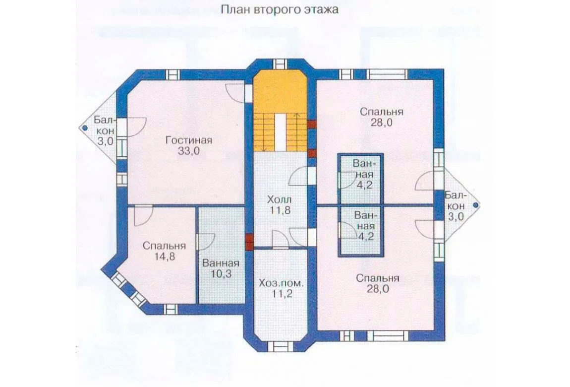 План N2 проекта дома из блоков «1230»