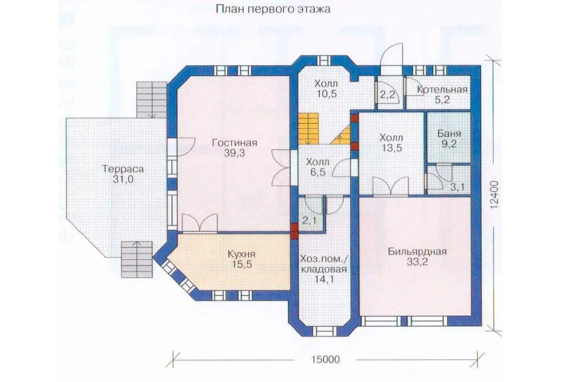 План N3 проекта дома из блоков «1230»