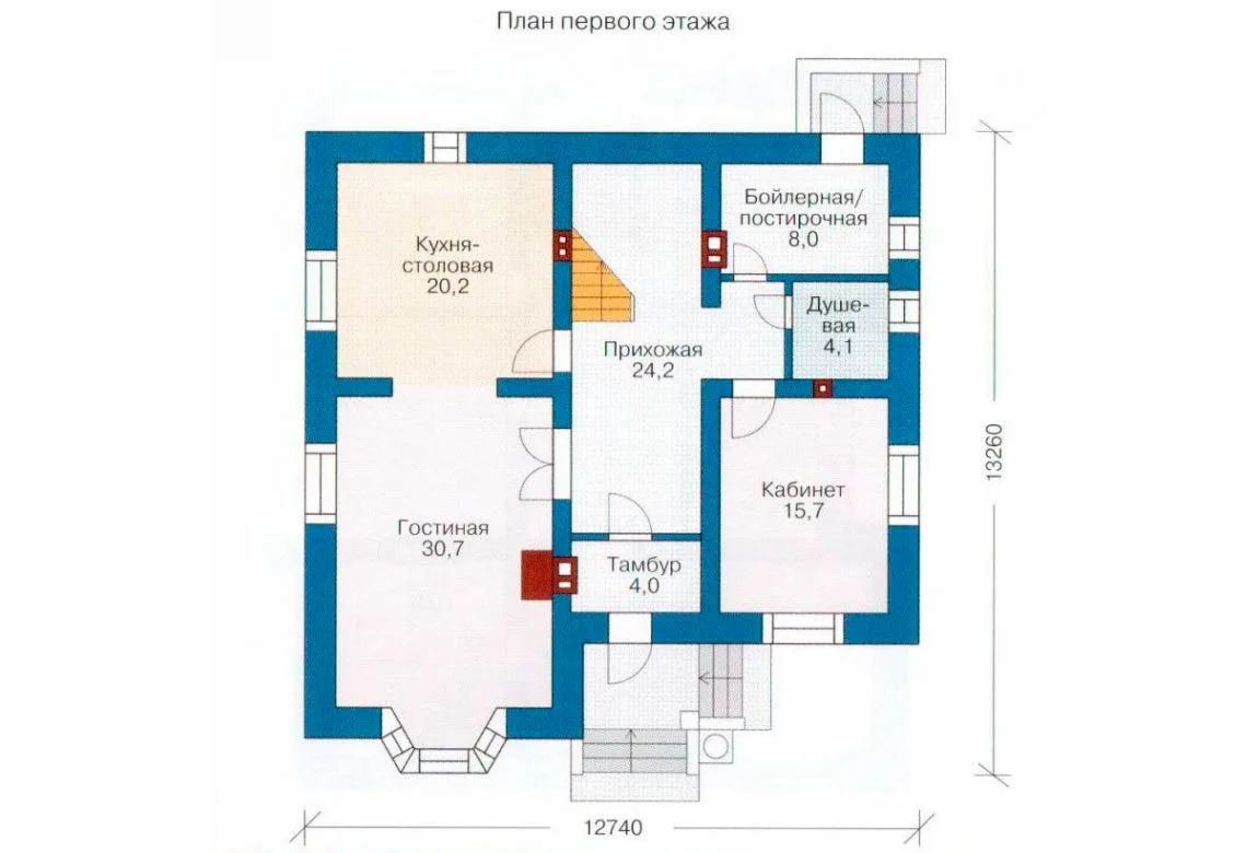 План N2 проекта кирпичного дома «1024»