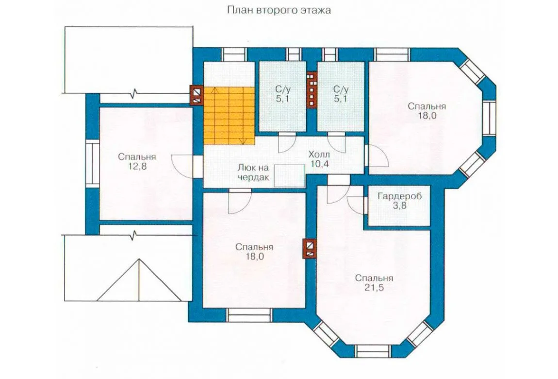 План N2 проекта кирпичного дома «1025»