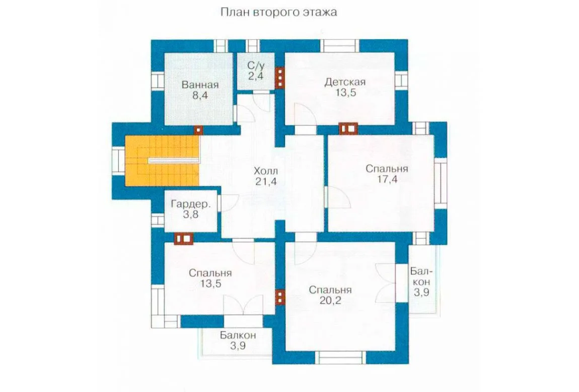 План N1 проекта кирпичного дома «1026»