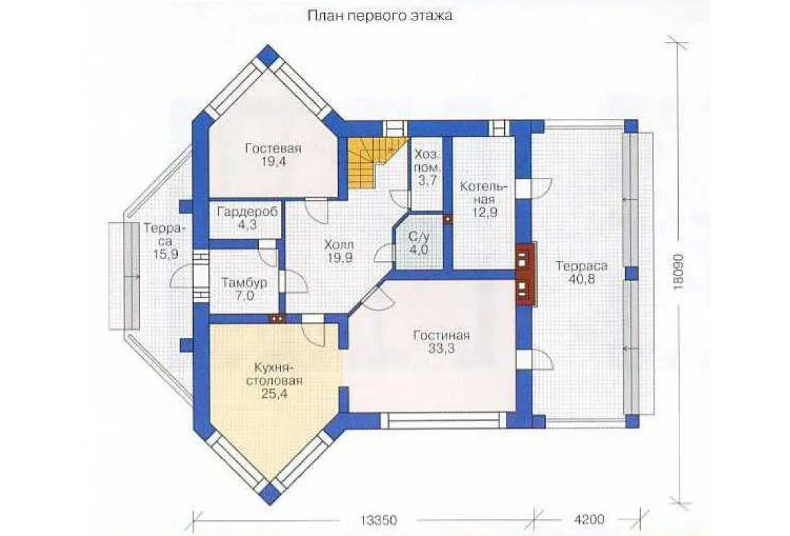 План N1 проекта дома из СИП-панелей «1288» План N1 проекта дома из СИП-панелей «1288»
