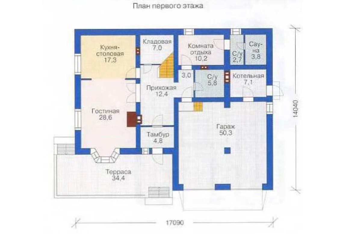 План N1 проекта дома из СИП-панелей «1291» План N1 проекта дома из СИП-панелей «1291»