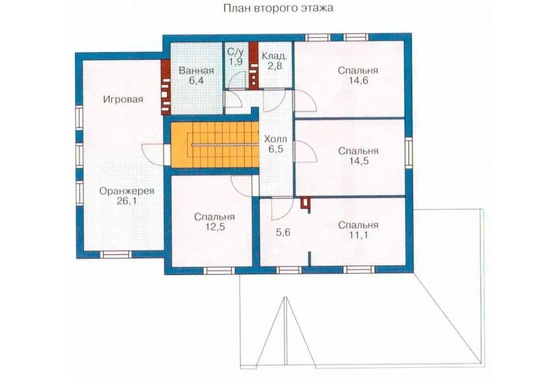 План N1 проекта кирпичного дома «1031»