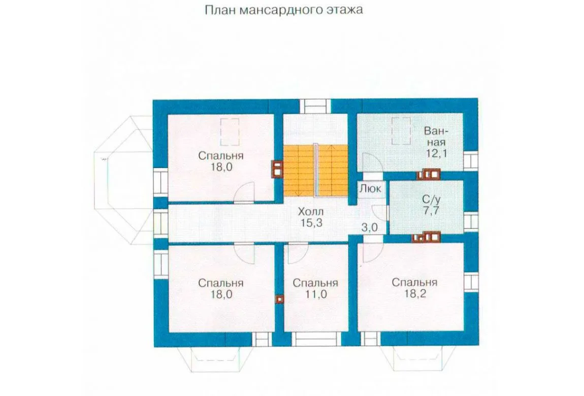 План N2 проекта кирпичного дома «1033»