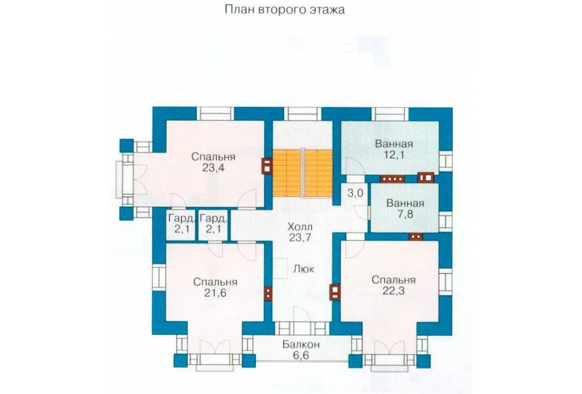 План N1 проекта кирпичного дома «1034»