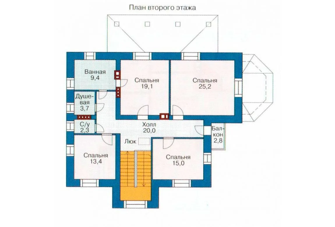 План N1 проекта кирпичного дома «1035»
