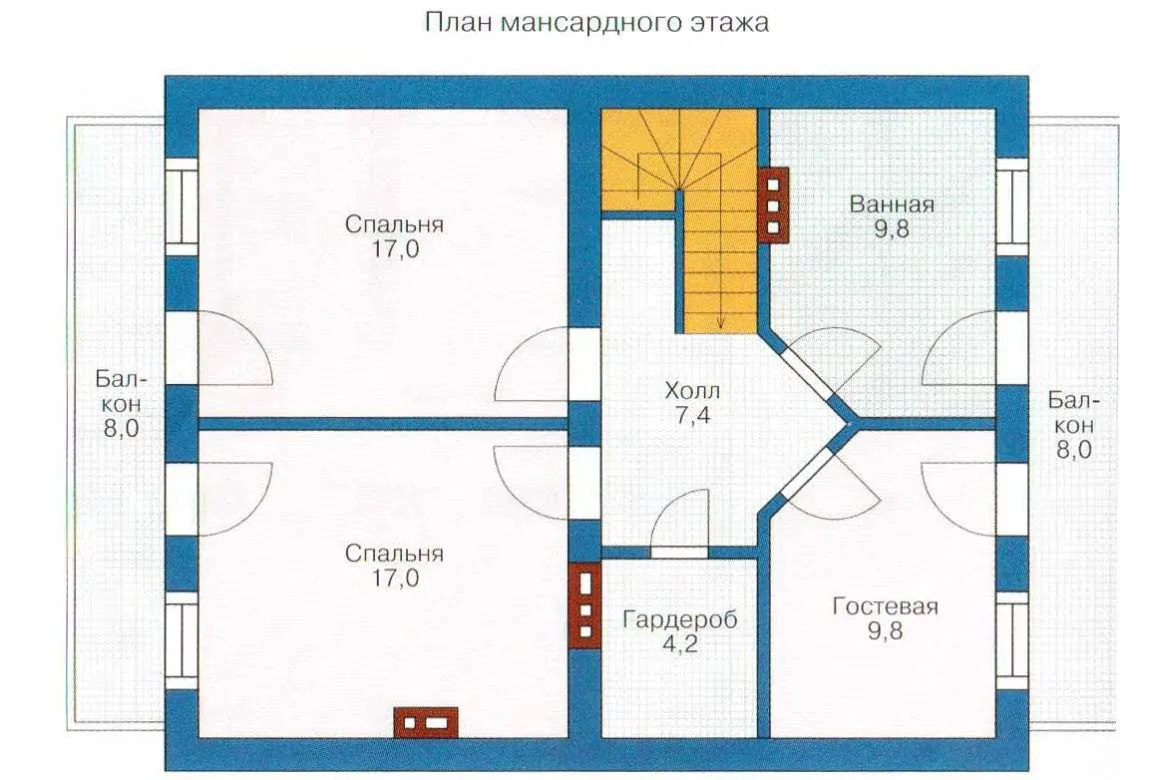 План N2 проекта каркасного дома «1384»