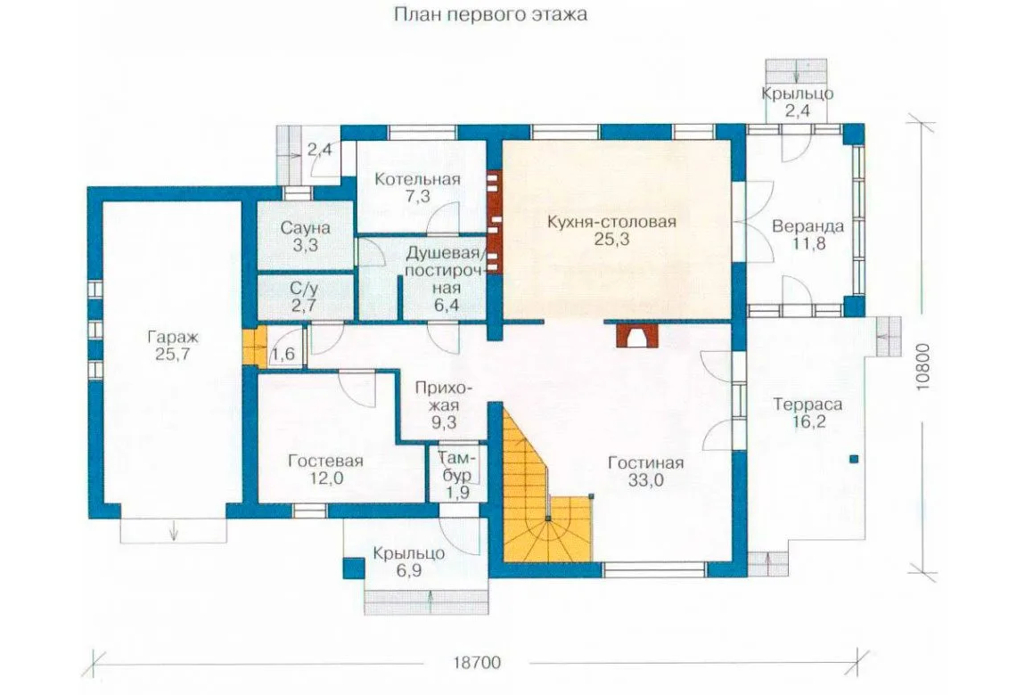 План N2 проекта кирпичного дома «1039»