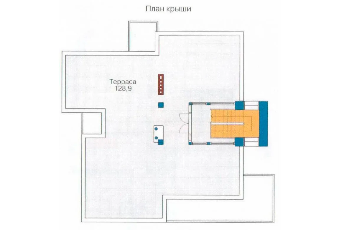 План N1 проекта кирпичного дома «1040»