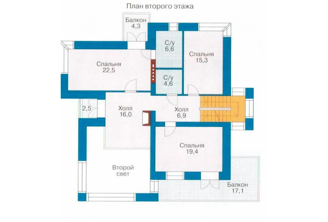 План N2 проекта кирпичного дома «1040»