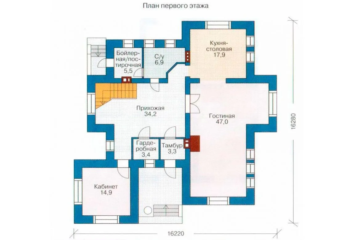 План N2 проекта кирпичного дома «1044»