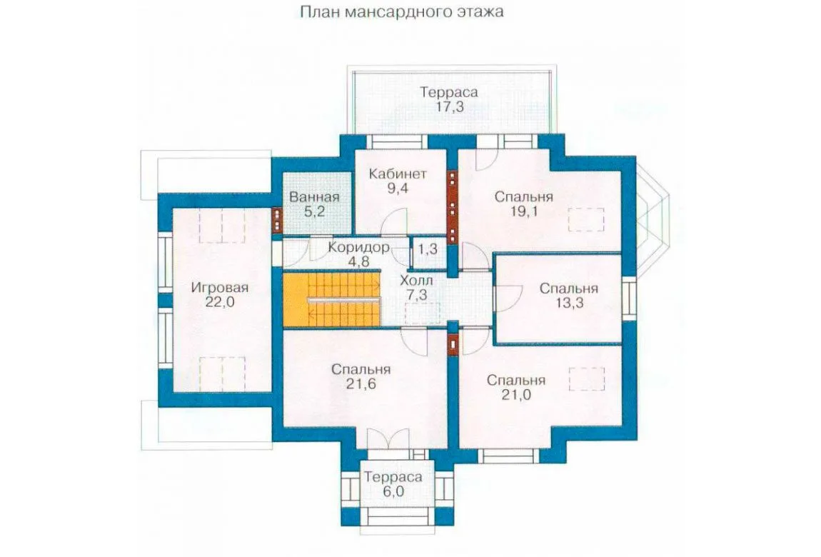 План N1 проекта кирпичного дома «1046»