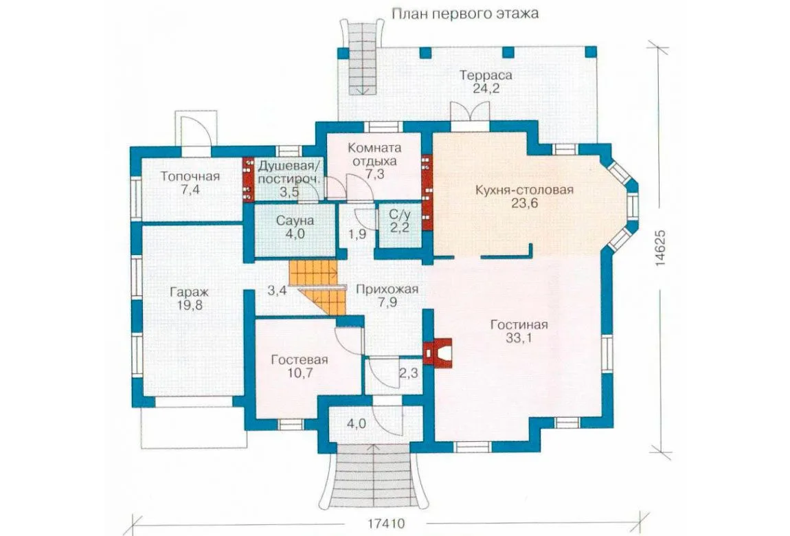 План N1 проекта кирпичного дома «1048»