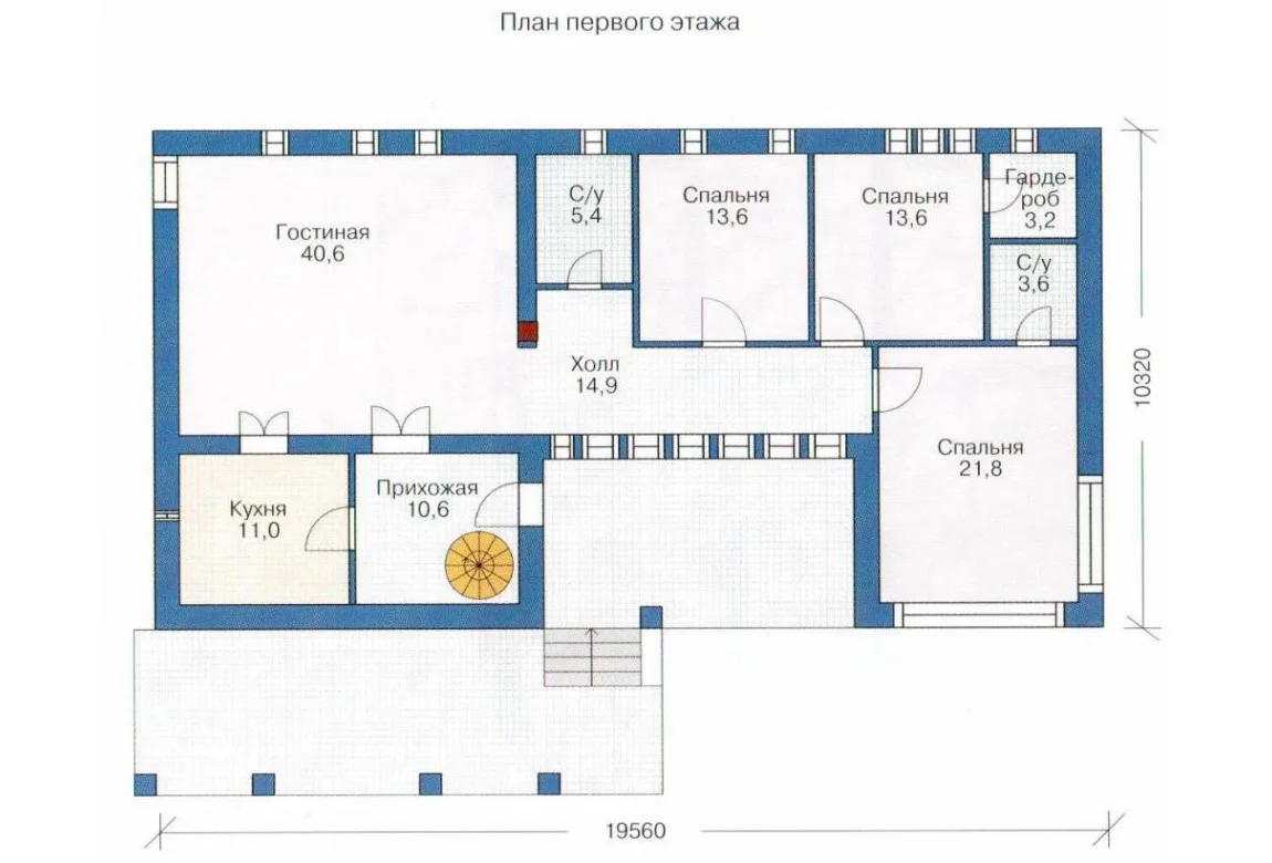 План N1 проекта кирпичного дома «1005»