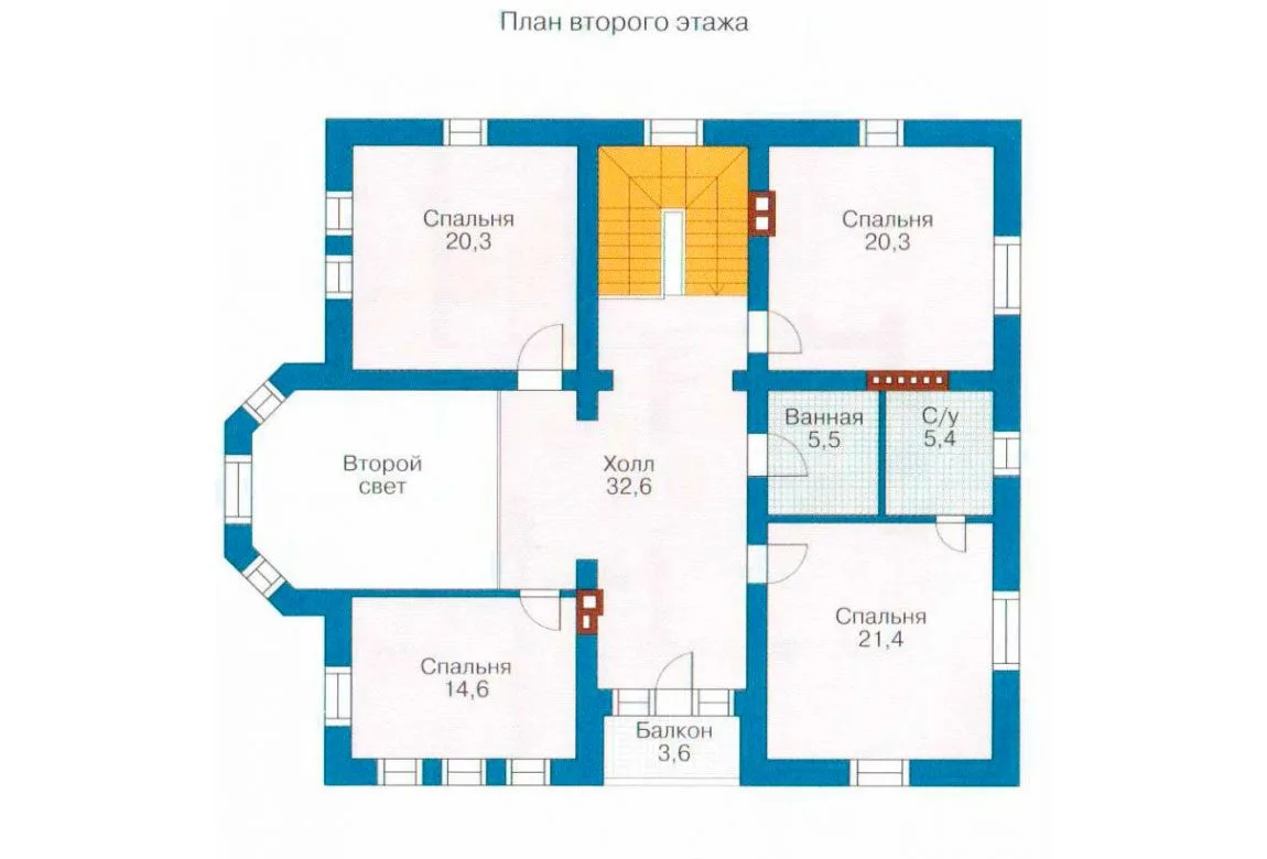 План N2 проекта кирпичного дома «1051»