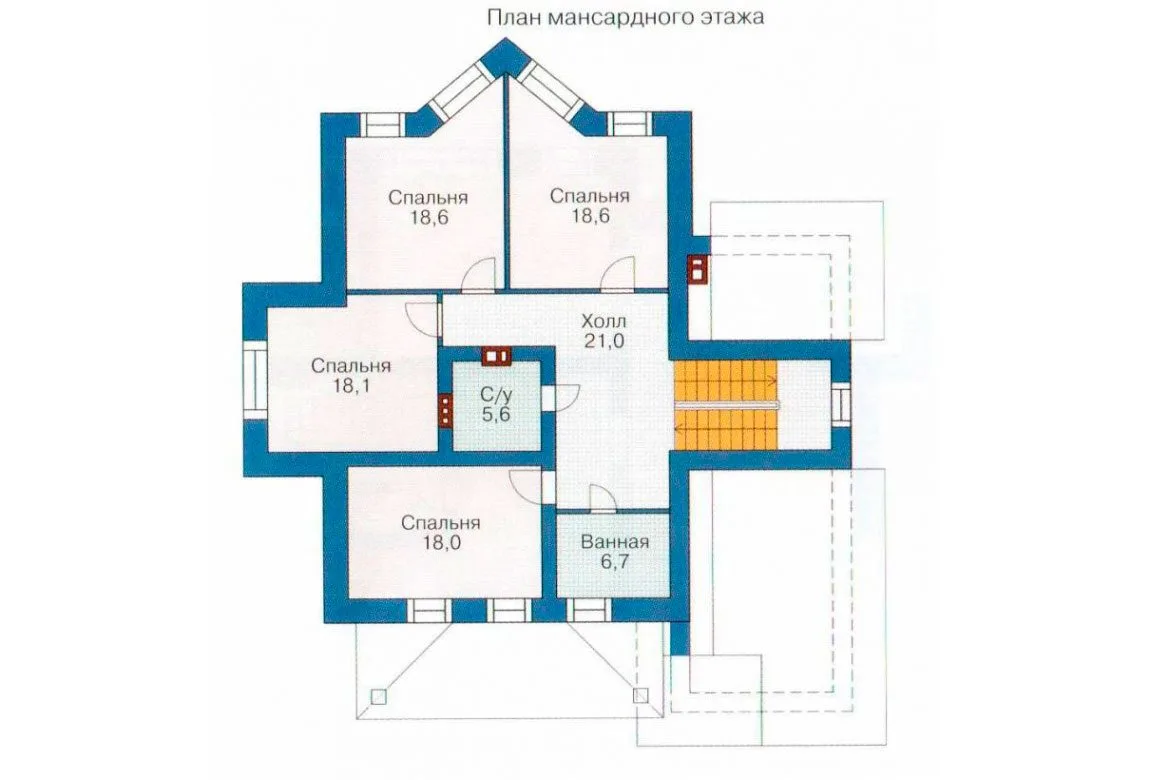 План N2 проекта кирпичного дома «1052»