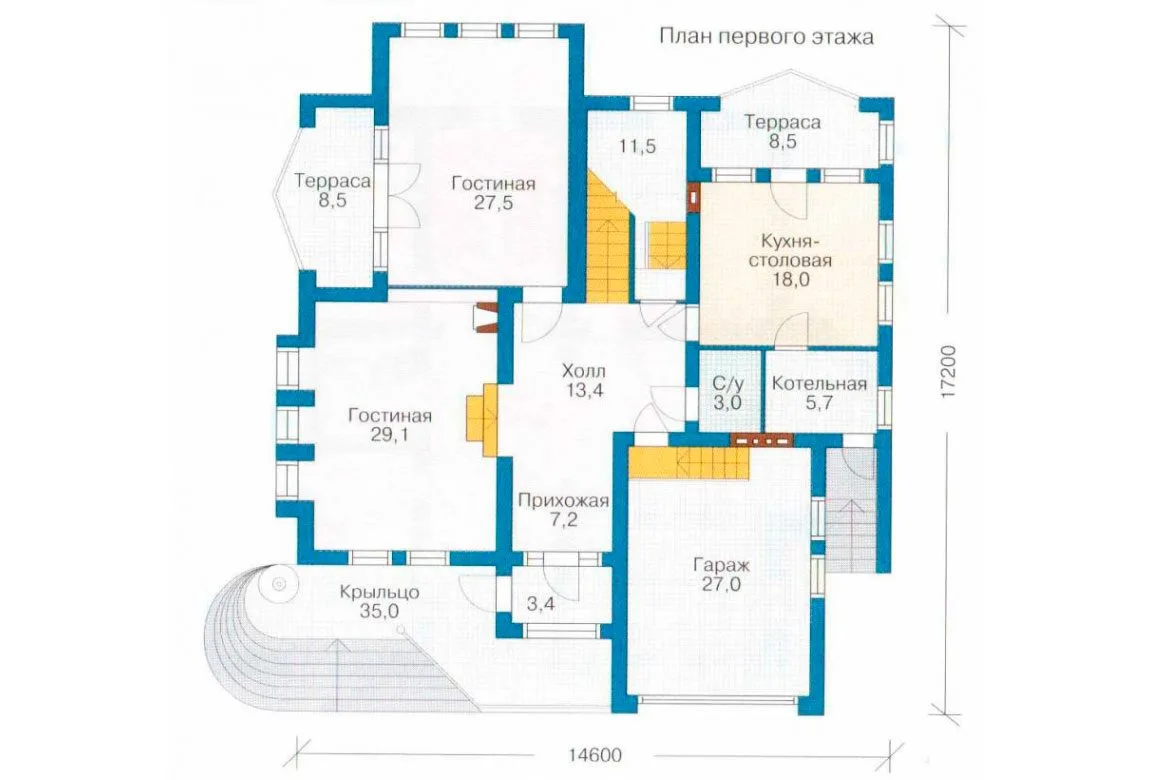 План N2 проекта кирпичного дома «1055»