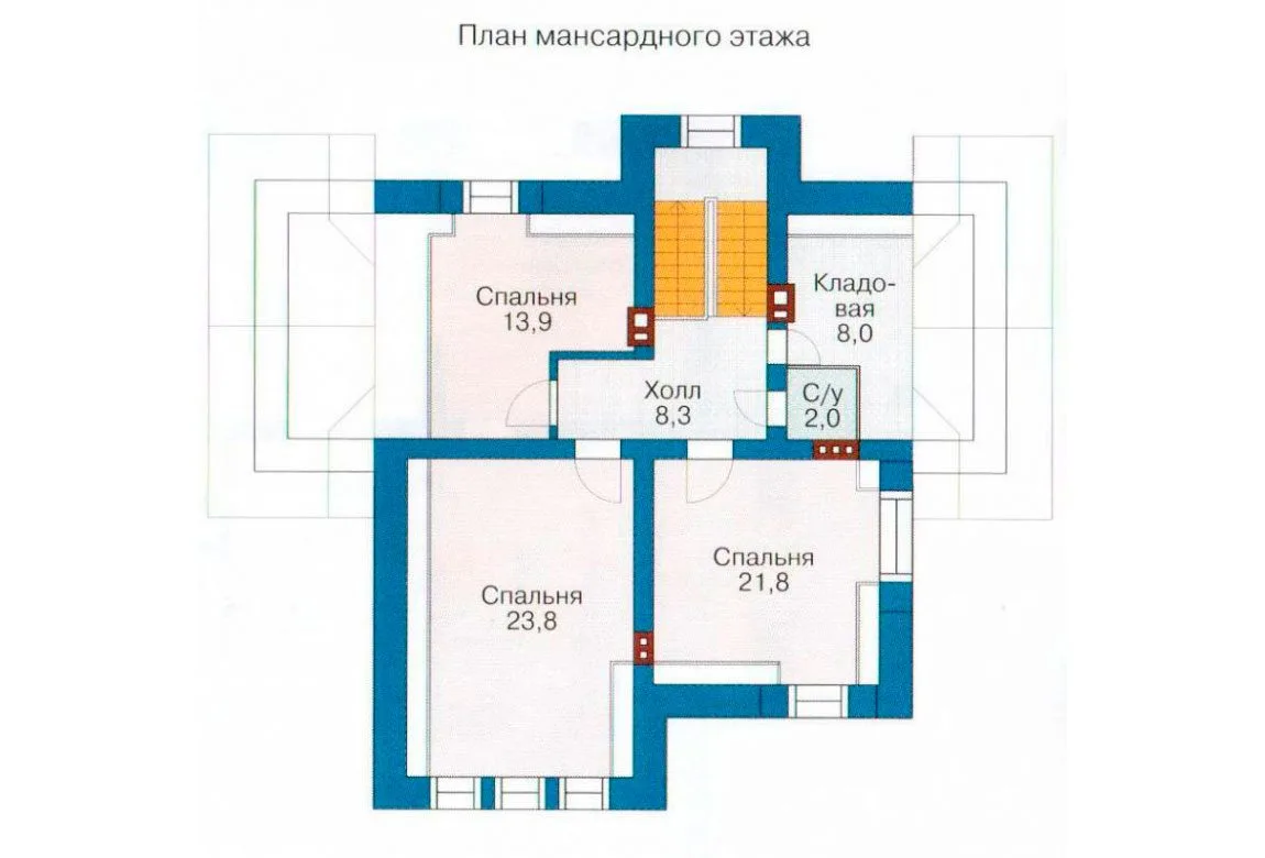 План N1 проекта кирпичного дома «1057»