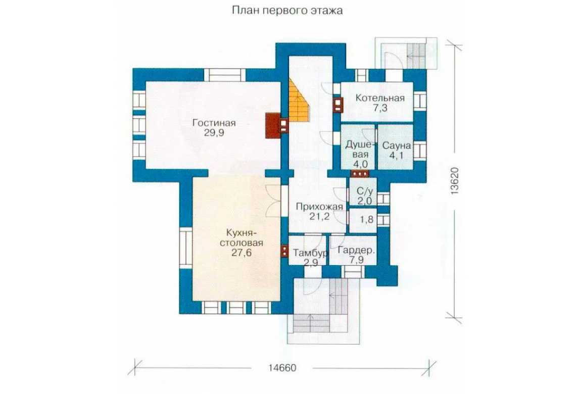 План N3 проекта кирпичного дома «1057»