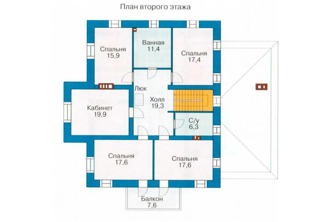 План N1 проекта кирпичного дома «1059»