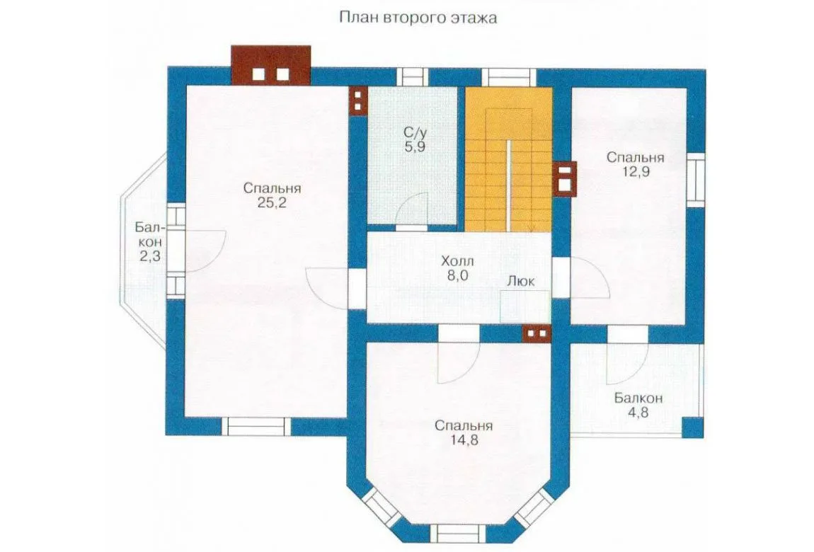 План N1 проекта кирпичного дома «1006»