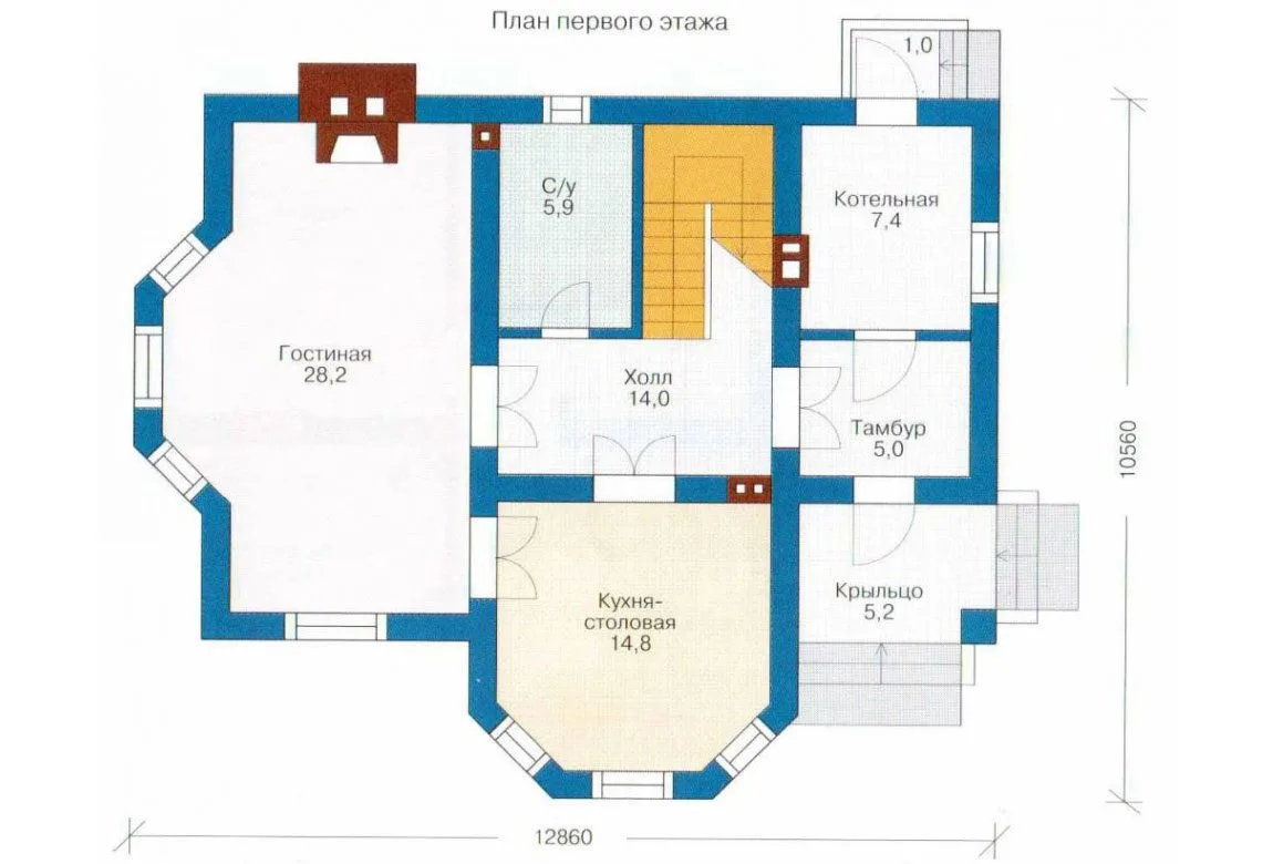 План N2 проекта кирпичного дома «1006»