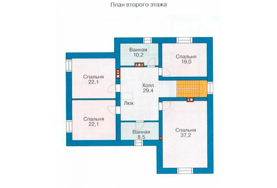План N1 проекта кирпичного дома «1061»
