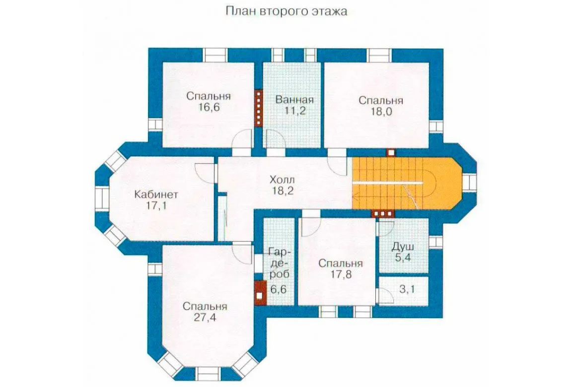 План N1 проекта кирпичного дома «1063»